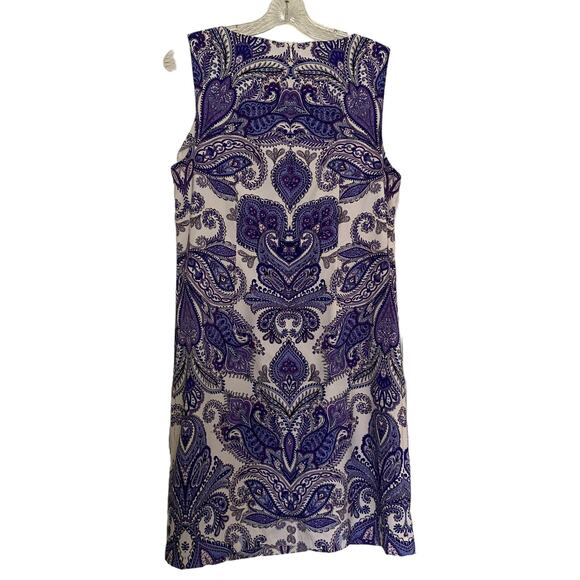 ALYX Women's Size 10 Dress Purple Paisley Sleeveless Back Zip Shift Retro - Picture 8 of 8